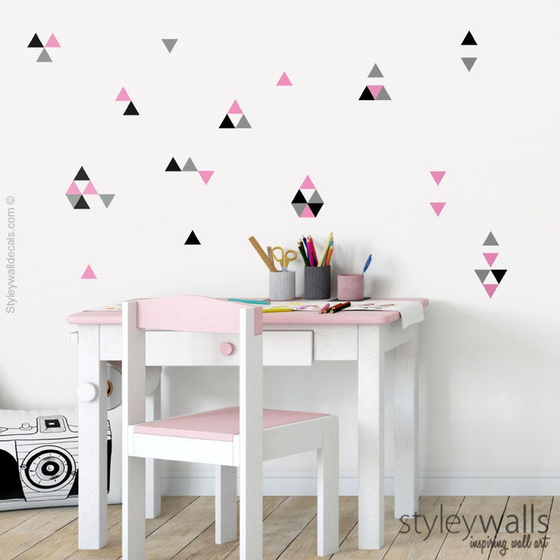 Triangles Wall Decal Triangles Pattern Wall Sticker Etsy
