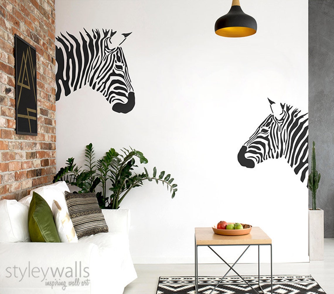 Zebras Wall Decal Zebra Wall Sticker Home Decor Wall Decal Etsy