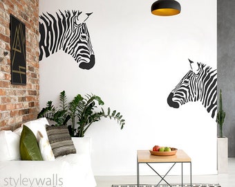 Zebras Wall Decal, Zebra Wall Sticker, Home Decor Wall Decal, Safari Animals Wall Decor, Zebra Wall Decor, Zebra Room Decor