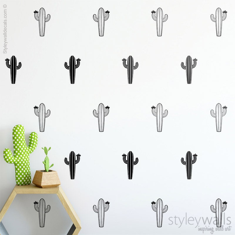 Cactus Wall Decal Cactus Wall Decor Modern Geometric Cactus Etsy UK
