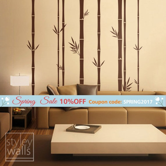 Bamboo Wall Decal 100inch Tall Set Of 8 Stalks Vinyl Image 0