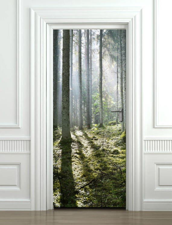 aborre undskyld Bemærk venligst Forest Door Mural Forest Door Wallpaper Forest Nature Door | Etsy