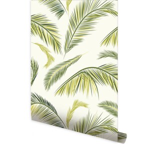 Palm Leaves Wallpaper, Tropical Botanical Leaf Pattern Wallpaper