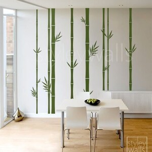 Bamboo Wall Decal, Bamboo Tree Wall Decal, 100inch Tall Set of 8 Bamboo Stalks, Home decor, Vinyl Wall Art Decor, Bamboo Living Room Decal image 2