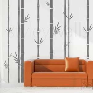 Bamboo Wall Decal, Bamboo Tree Wall Decal, 100inch Tall Set of 8 Bamboo Stalks, Home decor, Vinyl Wall Art Decor, Bamboo Living Room Decal image 3