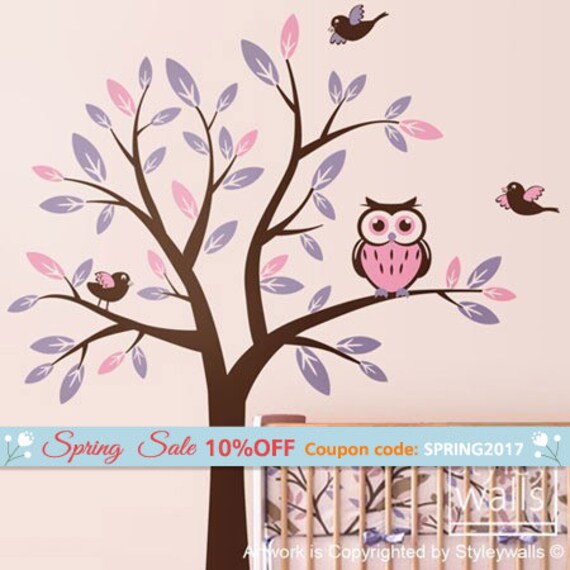 Owl Tree Decal Wall Decal for Nursery Decor Tree with Owl and Etsy