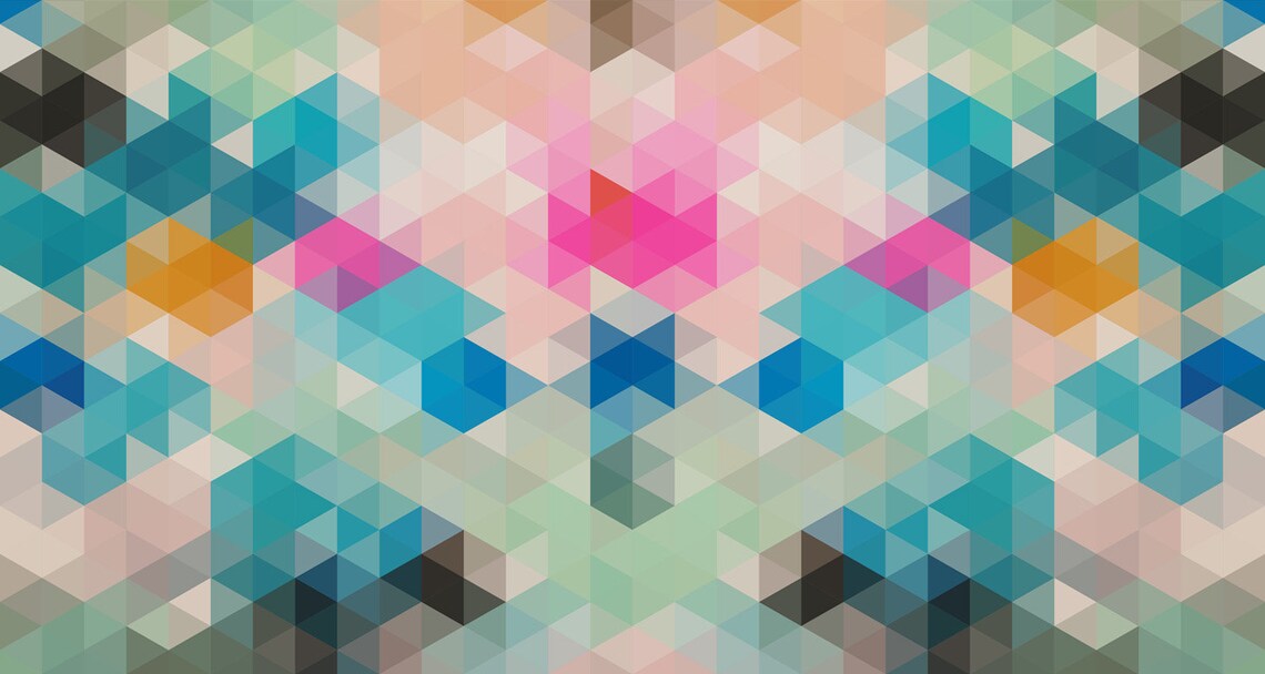 Geometric Wallpaper Mural Shapes Wallpaper Abstract Etsy