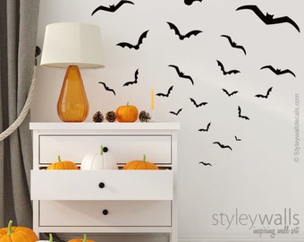 Halloween Wall Decal, Bats Wall Decal, Bats Wall Sticker, Bats Halloween Wall Decal for Office Home Decor, Halloween Decor Wall Decal