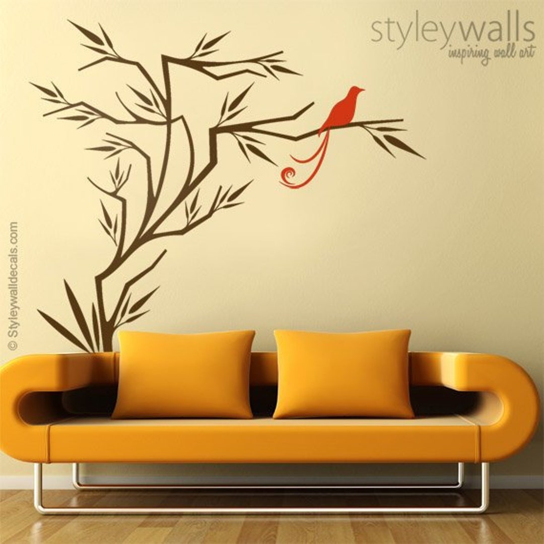 Branch and Birds Wall Decal, Branch Wall Sticker, Bird on Branch