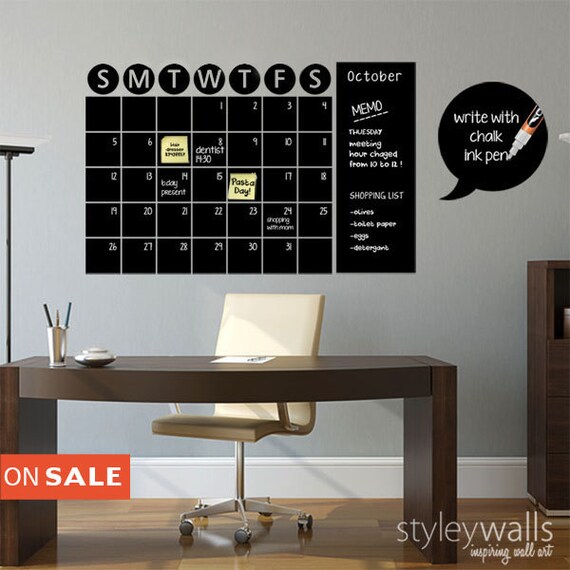 Chalkboard Calendar Decals Chalk Board Wall Calendar Vinyl Wall Decal Christmas Gift Chalkboard Decals Chalkboard Wall Calendar Stickers - Etsy