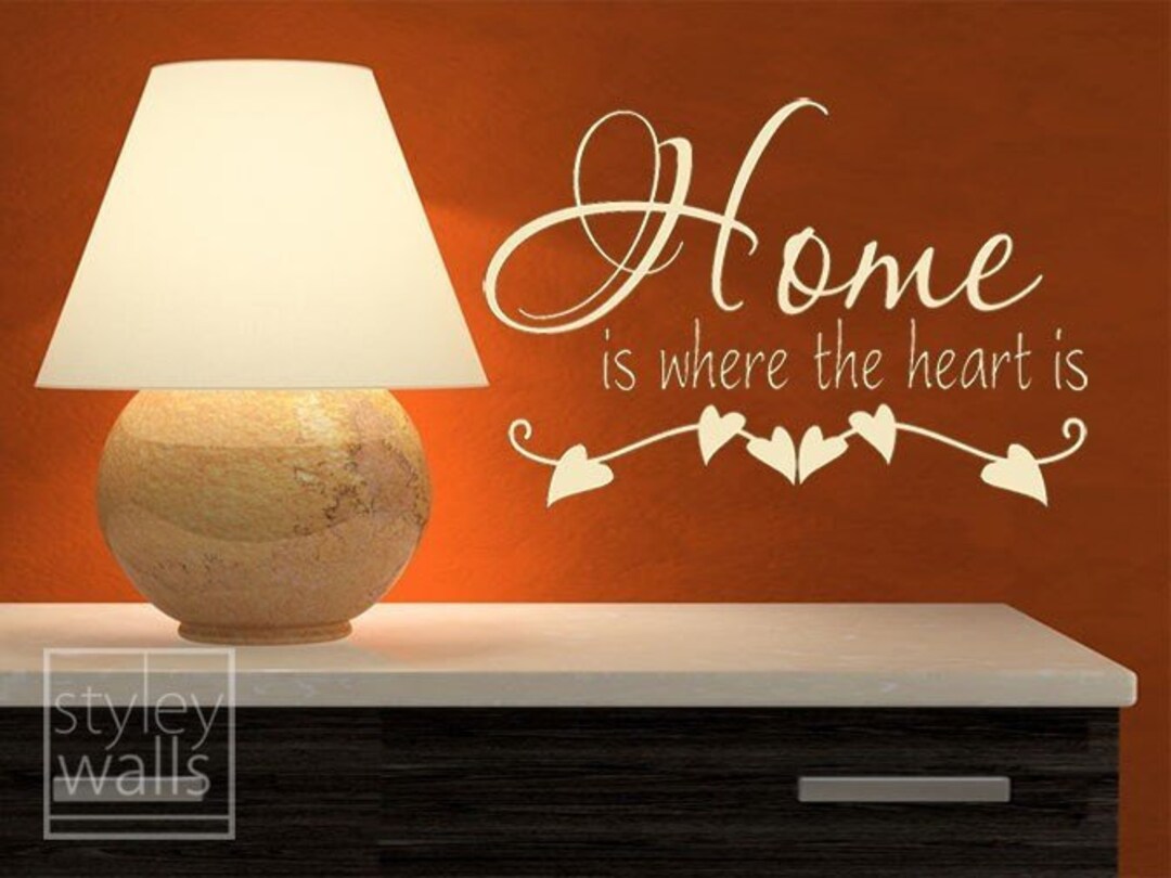 Vinyl Lettering Vinyl Wall Decal, Home is Where the Heart is Wall Decal
