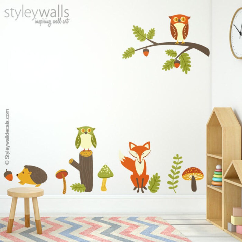 Forest Animals Wall Decal Woodland Wall Decal Forest Wall Etsy
