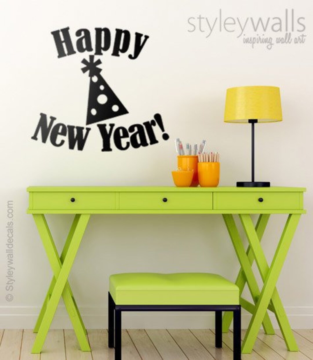 Happy New Year Wall Decal, Christmas Wall Decor Decal, Happy New Year ...