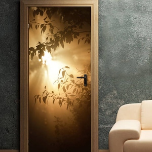 Deur muurschilderingen, deurbehang, deurstickers, natuur home decor, deur wrap, deurbekleding voor woonkamer home decor, peel en stick vinyl