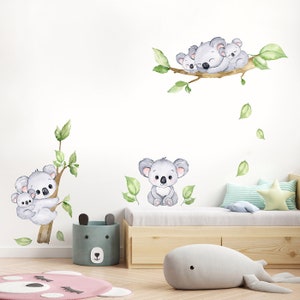 KOALAS Wall Decal, Koalas and Branches Wall Decal, Koalas Sticker, Koala Bear Wall Sticker, Kids Room Decor, Nursery Room Decals image 1