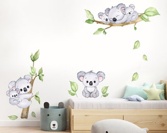 KOALAS Wandtattoo, Koala und Zweige Wandtattoo, Koala Aufkleber, Koala Bär Wandaufkleber, Kinderzimmer Dekor, Kinderzimmer Aufkleber