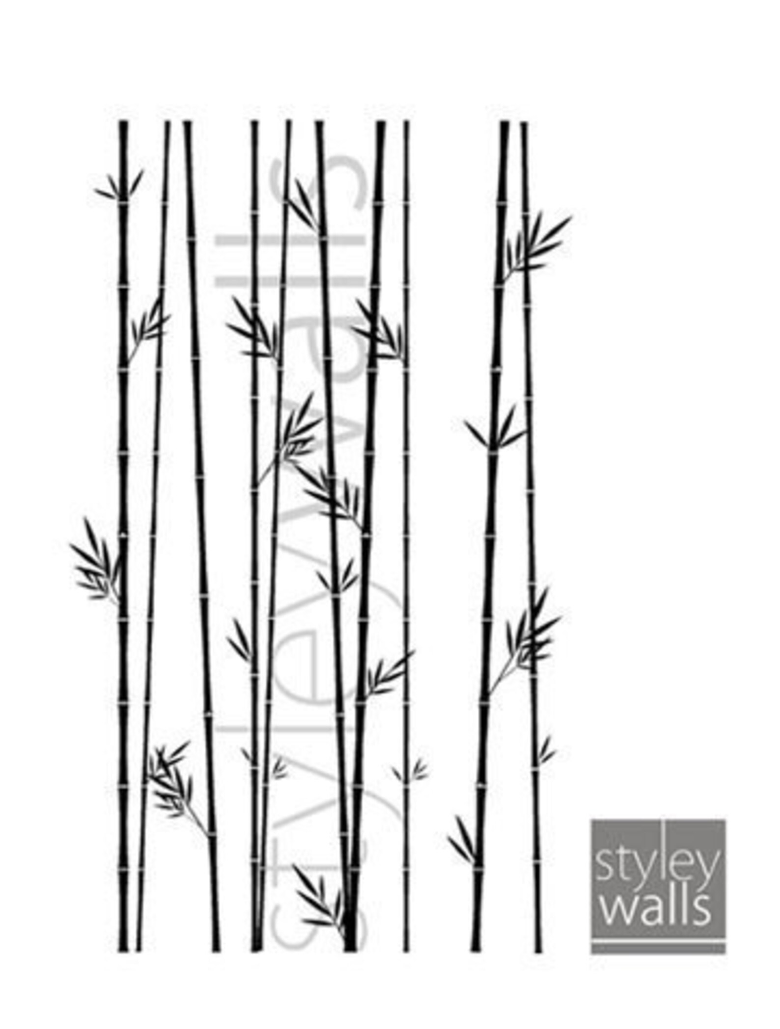 Bamboo Wall Decal Bamboo Stalks Wall Decal Bamboos Wall Etsy