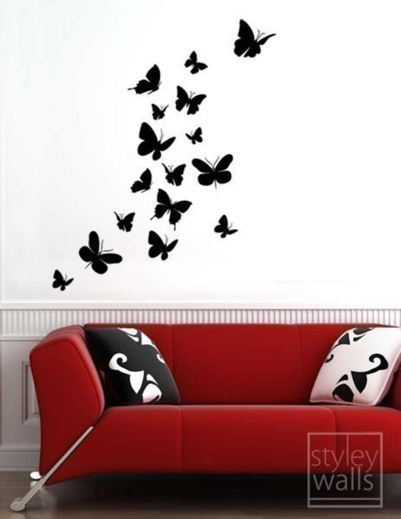 Butterflies Wall Decal Butterflies Wall Sticker for Nursery Etsy
