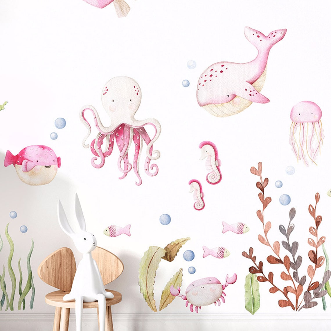 Underwater Wall Decal Under the Sea Wall Decal Sea Life Sea Etsy