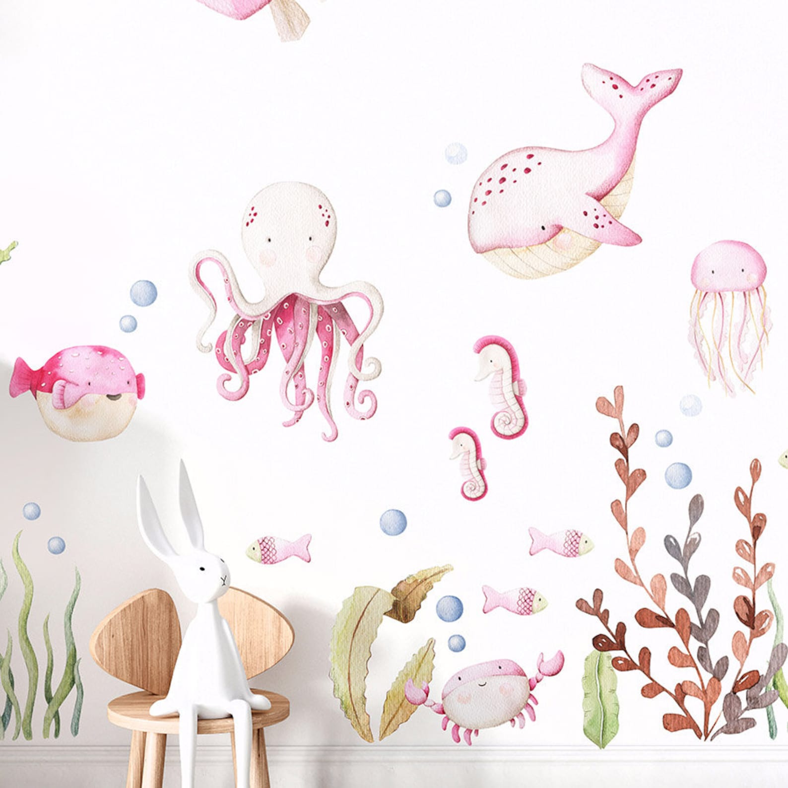 Underwater Wall Decal Under the Sea Wall Decal Sea Life Sea Etsy