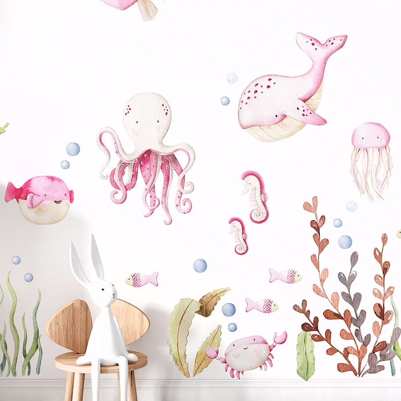 Underwater Wall Decal Under the Sea Wall Decal Sea Life Sea Etsy