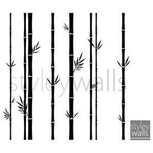 Bamboo Wall Decal, Bamboo Tree Wall Decal, 100inch Tall Set of 8 Bamboo Stalks, Home decor, Vinyl Wall Art Decor, Bamboo Living Room Decal image 4