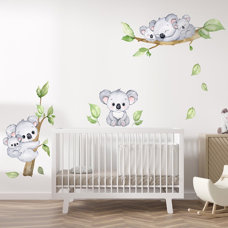 KOALAS Wall Decal, Koalas and Branches Wall Decal, Koalas Sticker, Koala Bear Wall Sticker, Kids Room Decor, Nursery Room Decals image 3