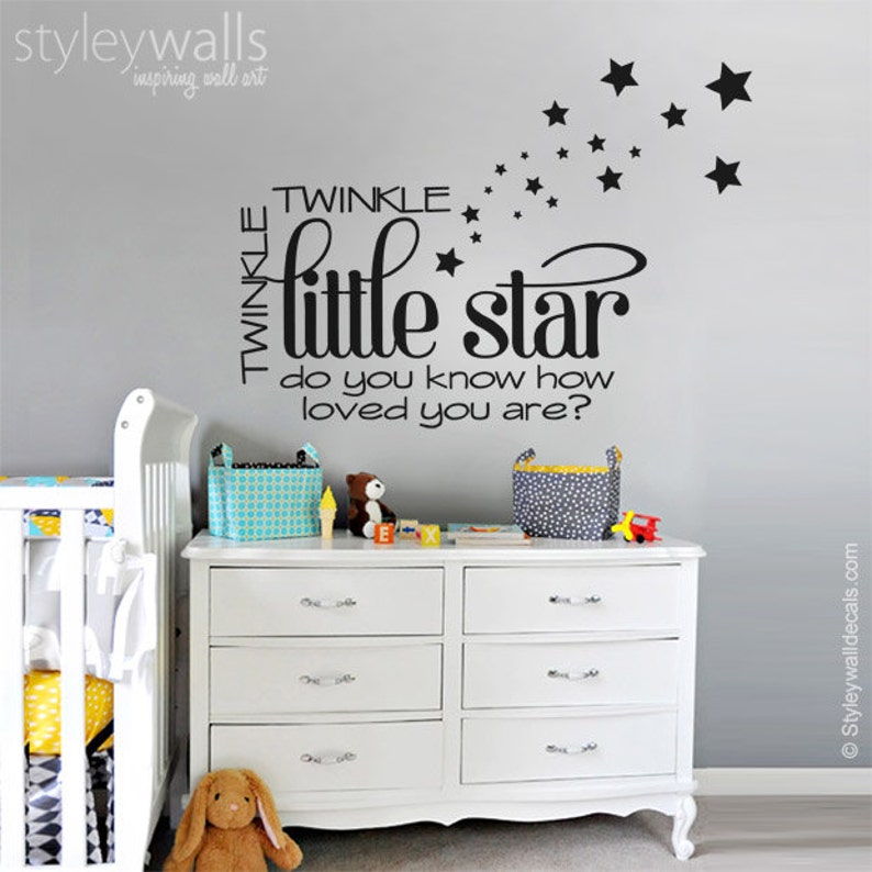 stars wall decal twinkle twinkle little star wall decal | etsy