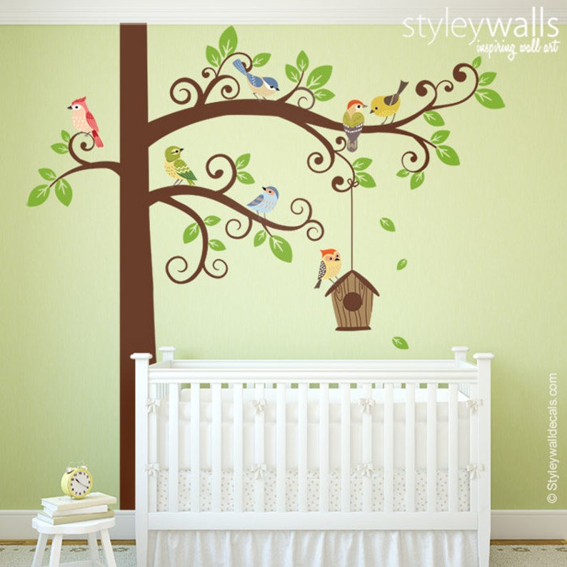 Birds Wall Decal Tree Wall Decal Tree and Birds Wall Decal Etsy