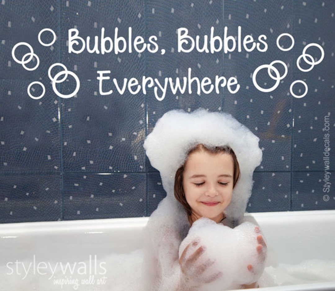 Bubbles Bathroom Wall Decal, Bubbles Bathroom Vinyl Lettering , Kids ...