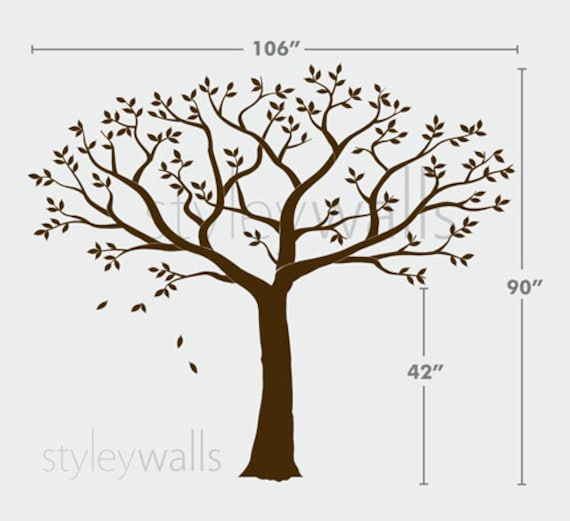 MairGwall Family Tree Wall Decal - Removable Vinyl Sticker, Nursery Wall Art (Dark Brown, 78") - View #7