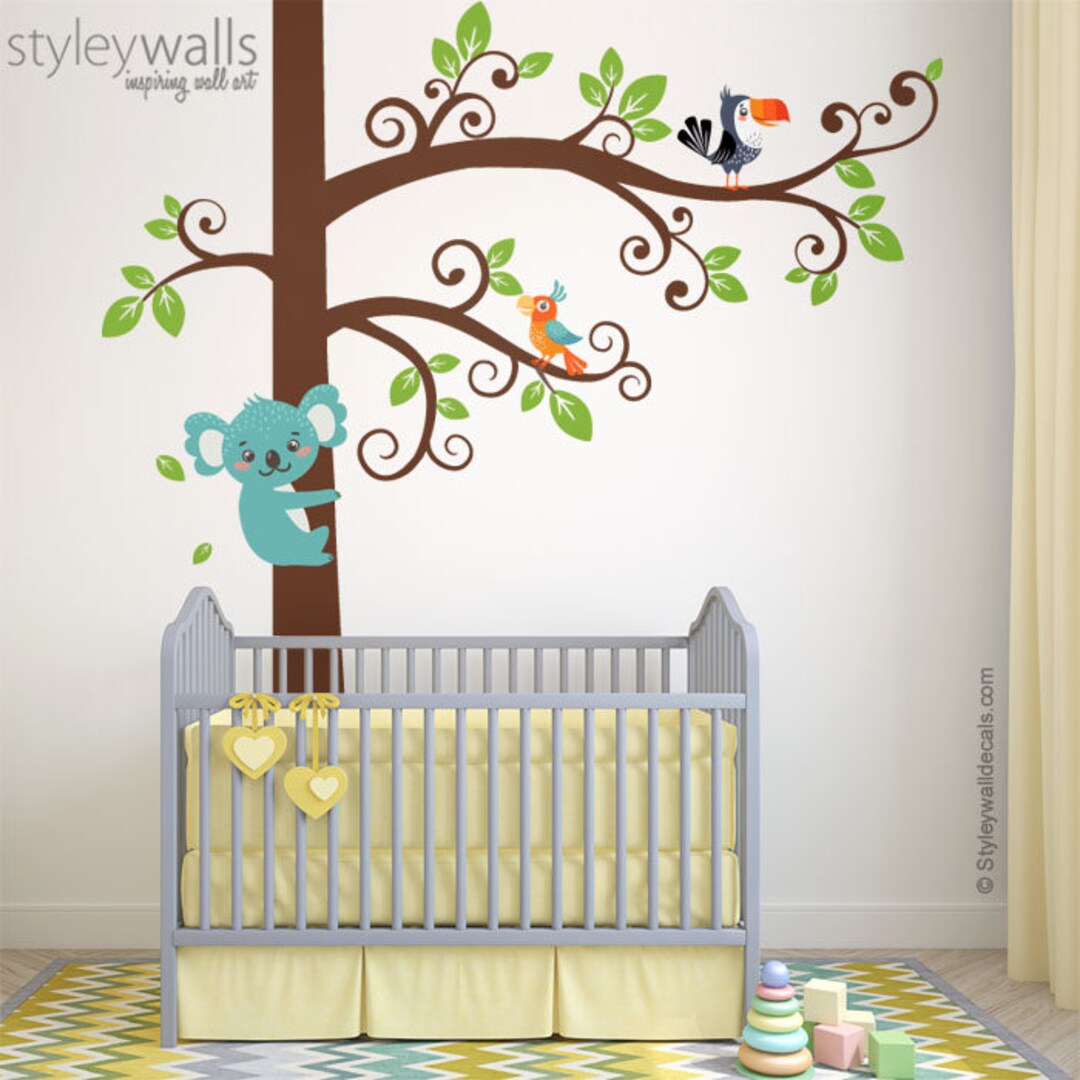 Koala Wall Decal Tree Wall Decal Tree and Koala Wall Decal Etsy