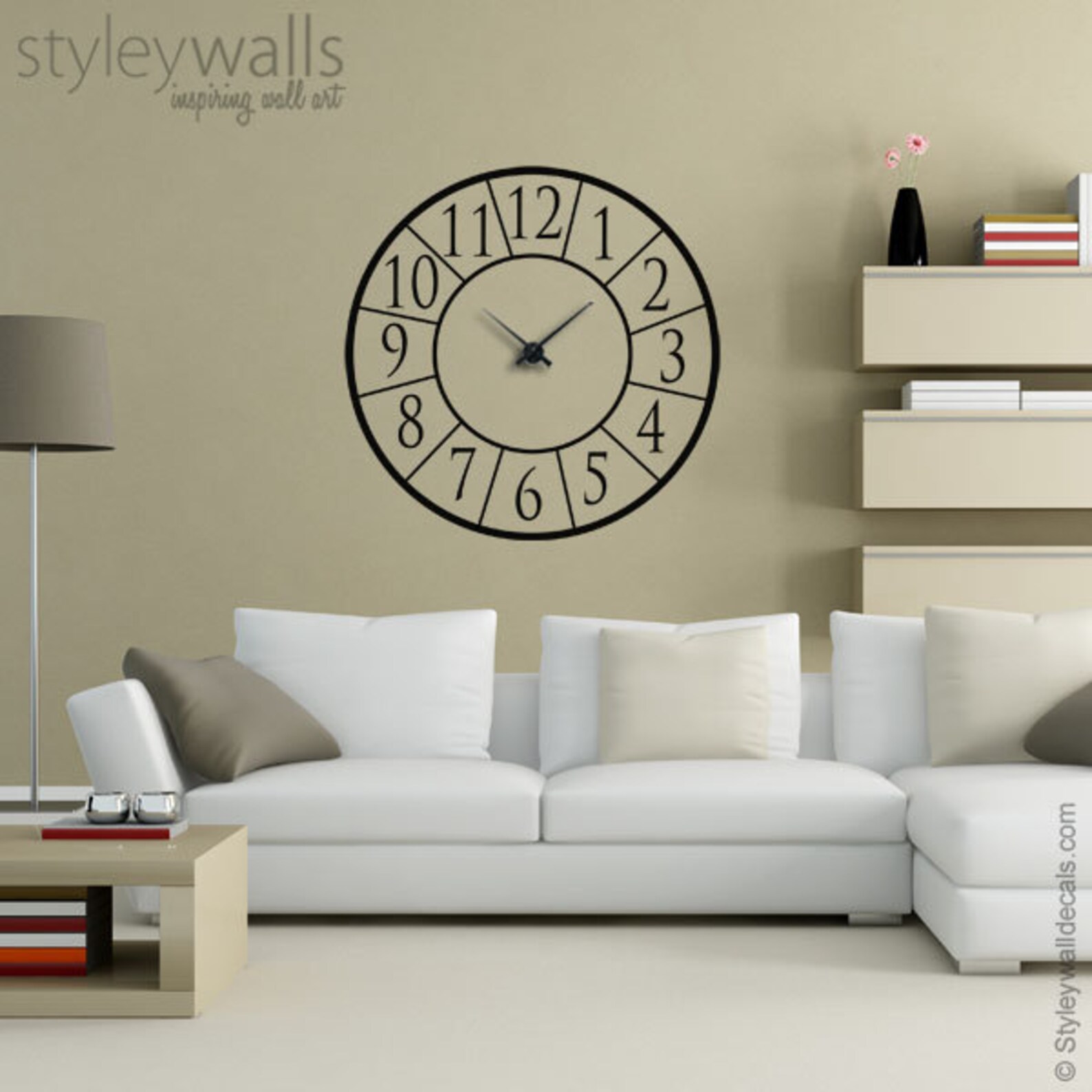 Clock Wall Decal Clock Wall Sticker Modern Clock Wall Decal Etsy