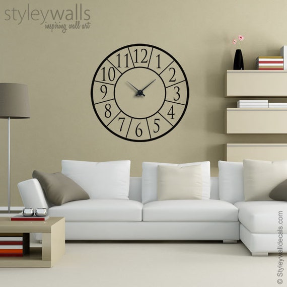 Decalcomania da muro con orologio, adesivo da parete con orologio,  decalcomania da muro con orologio moderno