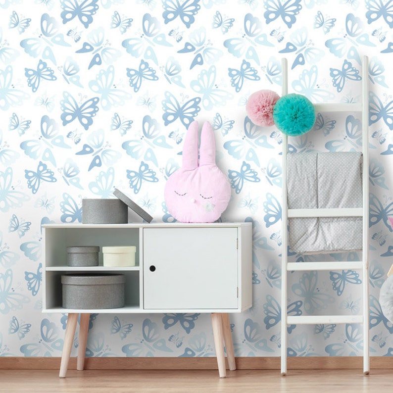 Butterflies Wallpaper Repositionable Removable Fabric Etsy