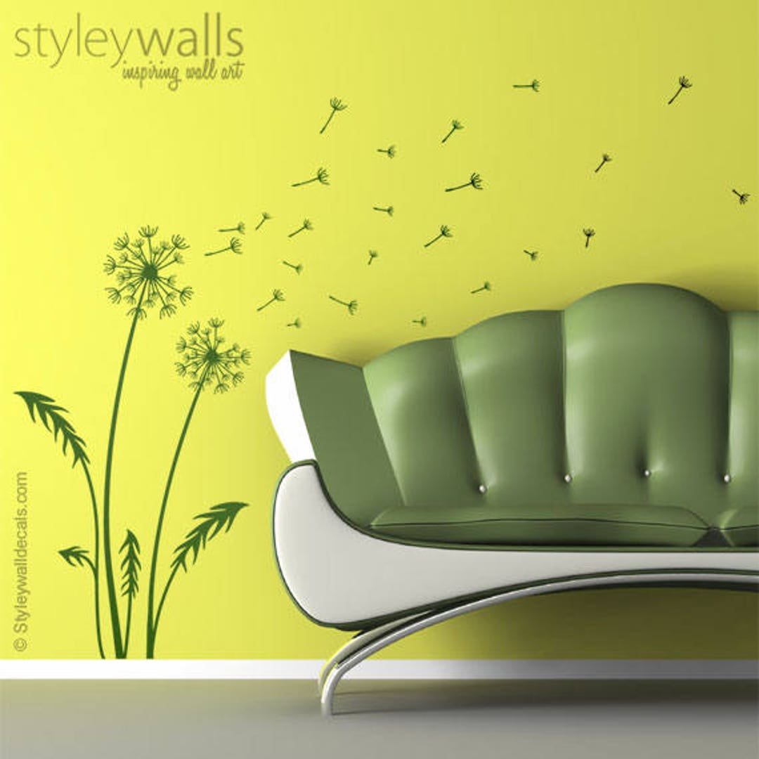 Dandelion Wall Decal, Dandelion Wishes Wall Decal, Dandelion Home Decal