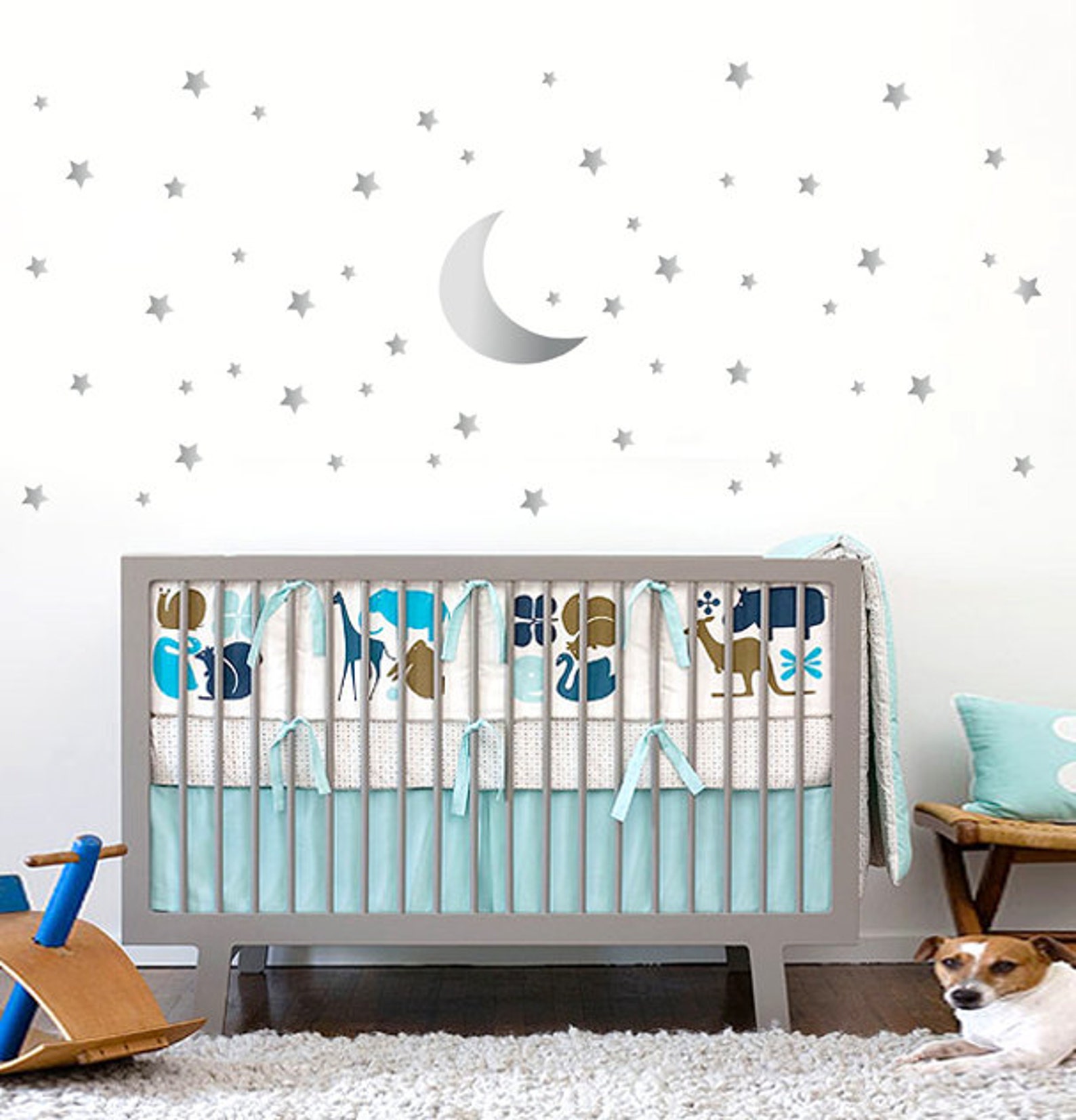 Stars and Moon Wall Decal Stars Wall Decal Moon Wall Decal Etsy