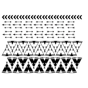 Teepee Wall Decal, Teepee Wall Decor, Teepee Wall Stickers, Arrows Wall ...