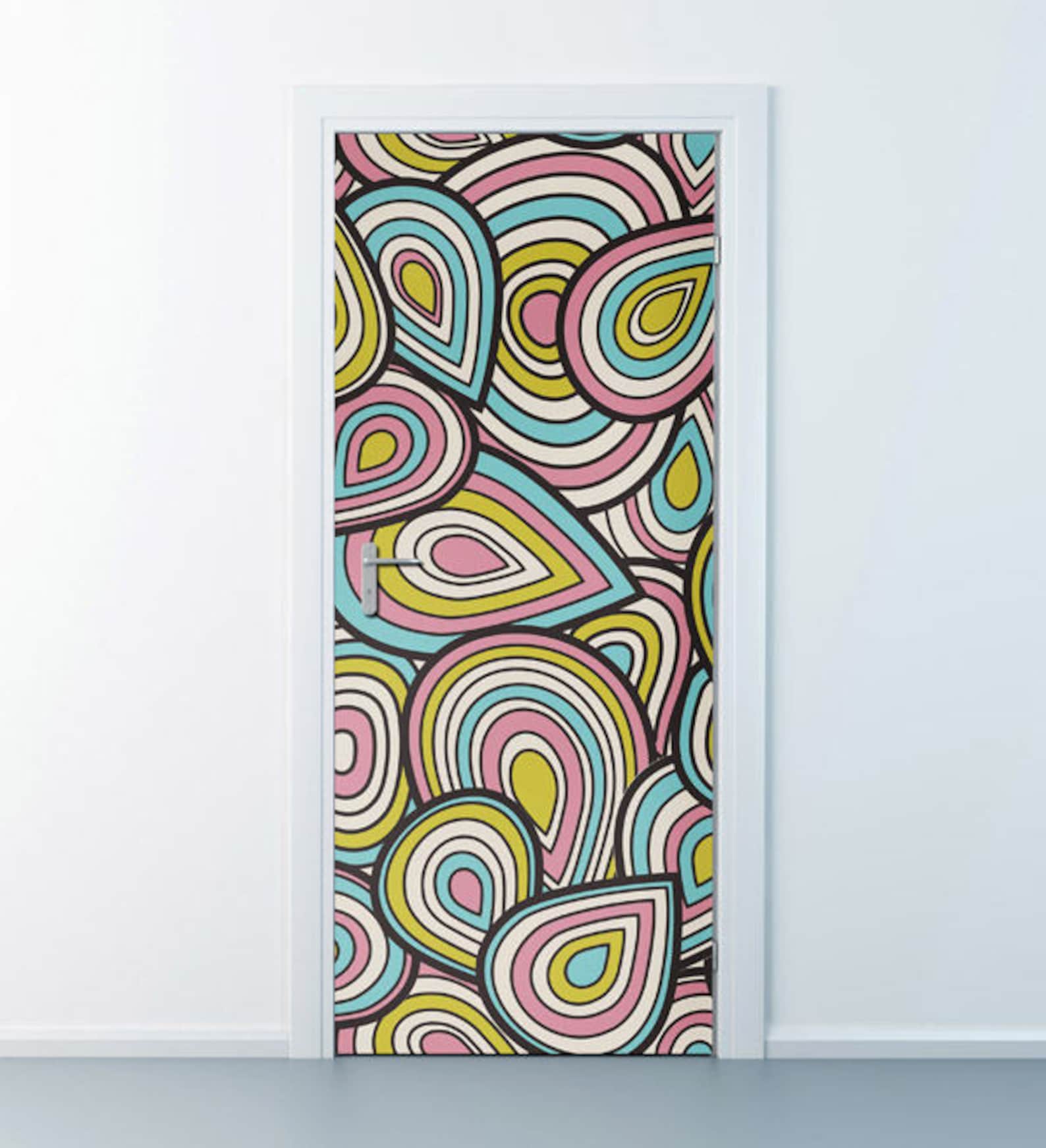 Abstract Art Door Sticker Door Wallpaper Door Mural Etsy