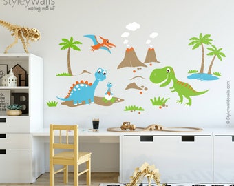 Dinosaurs Wall Decal, Dinosaurs Wall Sticker for Kids Children Room, Dinosaurs Nursery Decor Wall Sticker, Dinosaurs Playroom Wall Decal