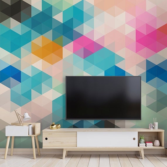 Buy Geometric Wallpaper Mural Shapes Wallpaper Abstract Online in India - Etsy Buy Geometric Wallpaper Mural Shapes Wallpaper Abstract Online in India - Etsy