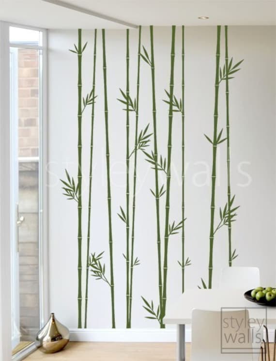 Adesivo Murale Kiwistar Bambù - Wall Sticker 96x55 Cm - Verde - Rimovibile - 2