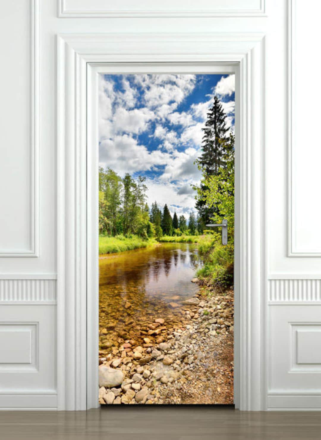 Adesivi Murali Per Porte 3D Peel And Stick- Foresta Verde 77 X 200 Cm -Decalcomanie Autoadesive Per Porte In Pvc Rimovibile Per Porte Impermeabili Carta Da Parati Wall Art Decor Sticker -8Y4H3D2Q4V1