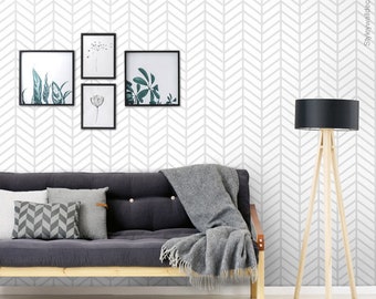 Herringbone Wallpaper, Chevron Pattern Wallpaper, Modern Lines Wallpaper, Fabric Wallpaper, Peel and Stick, Self Adhesive
