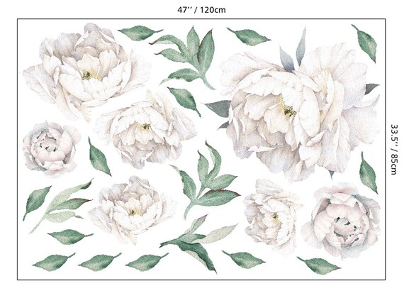 Blue Peonía Flor Pegatinas De Pared Niños Bebé Vivero Decoración Mural Calcomanía Top Blue Peonía Flor Pegatinas De Pared Niños Bebé Vivero Decoración Mural Calcomanía Top