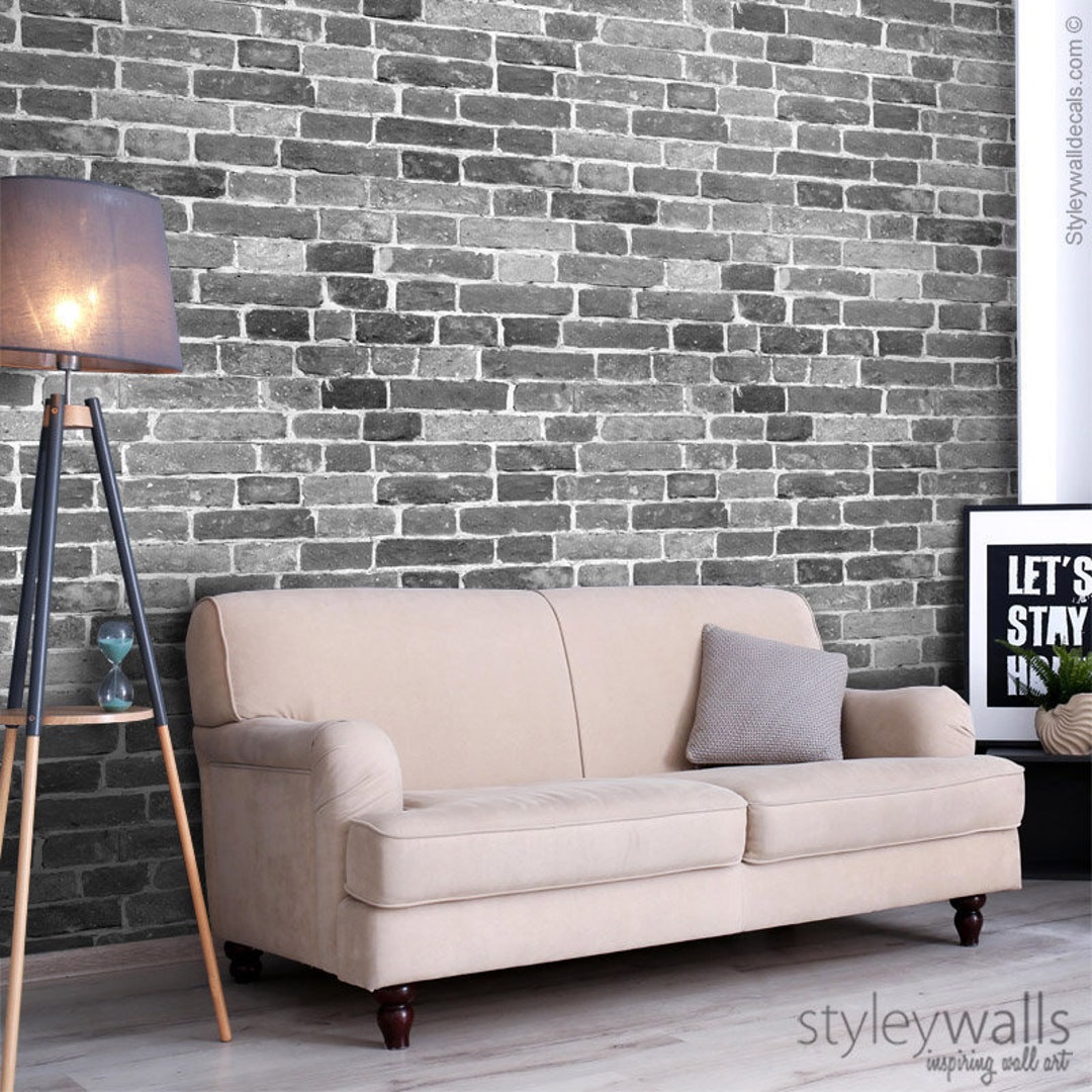 Create Your Choices Grey Shaded Bricks Pvc Wallpapers Home Decor
