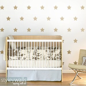 Stars Wall Decal, Stars Wall Sticker, Stars Nursery Decal, Large Stars for Nursery Baby Room Decor, Stars Kids Room Decor 30 stars image 2