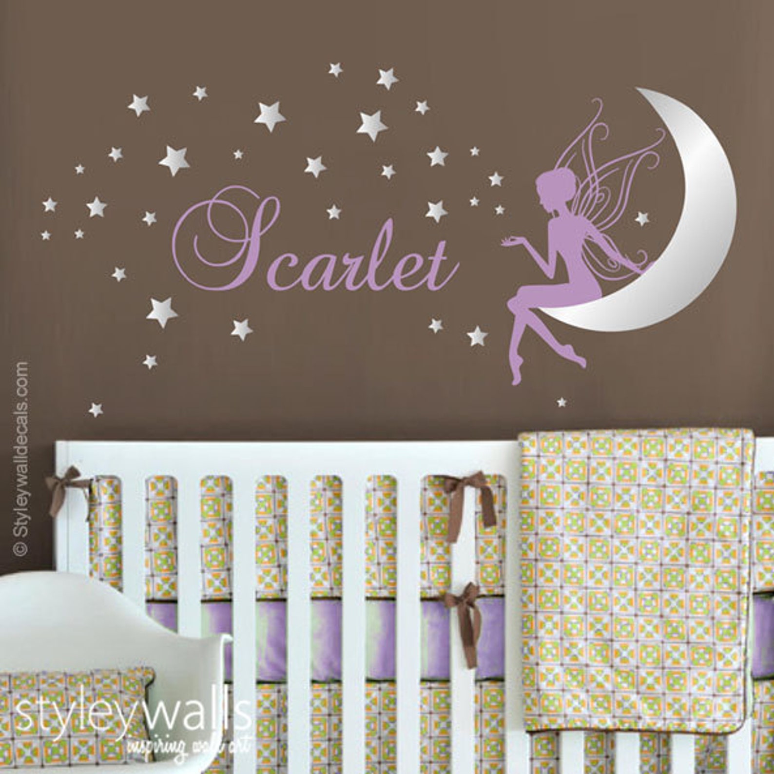 Fairy Wall Decal Baby Girl Room Nursery Sticker Personalized Name Wall ...