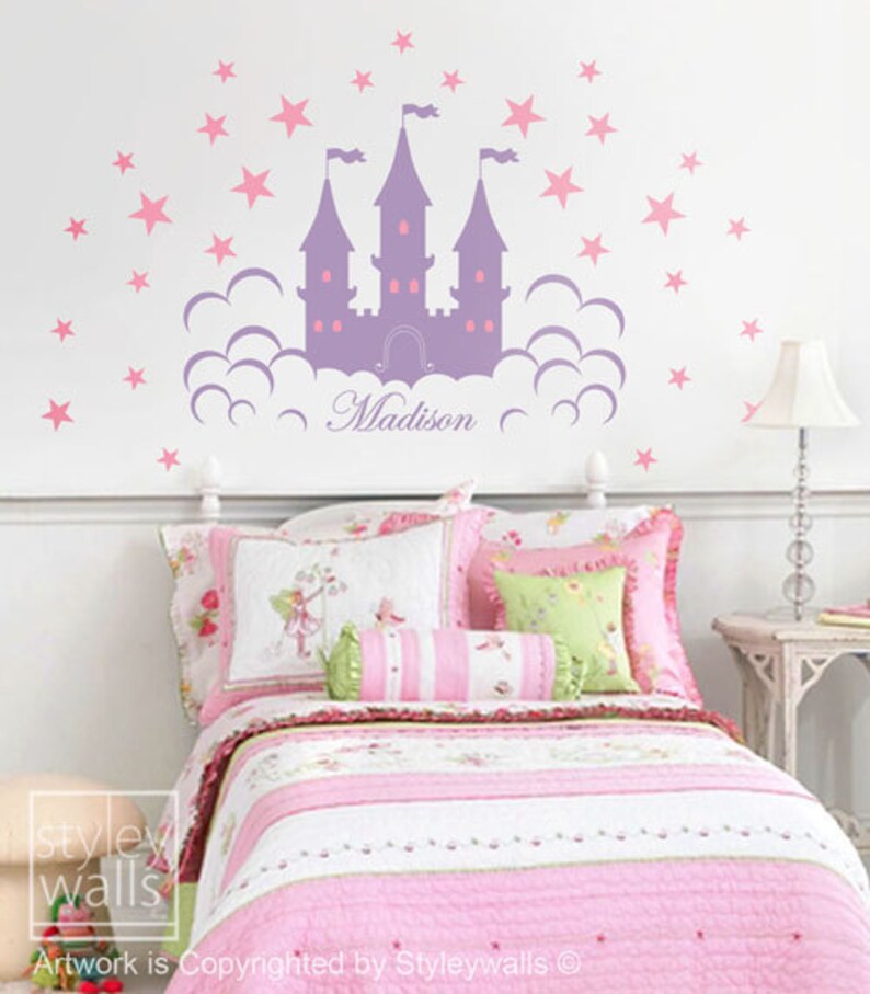 Castle Wall Decal, Fairy Princess Castle Personalized Wall Decal for ...