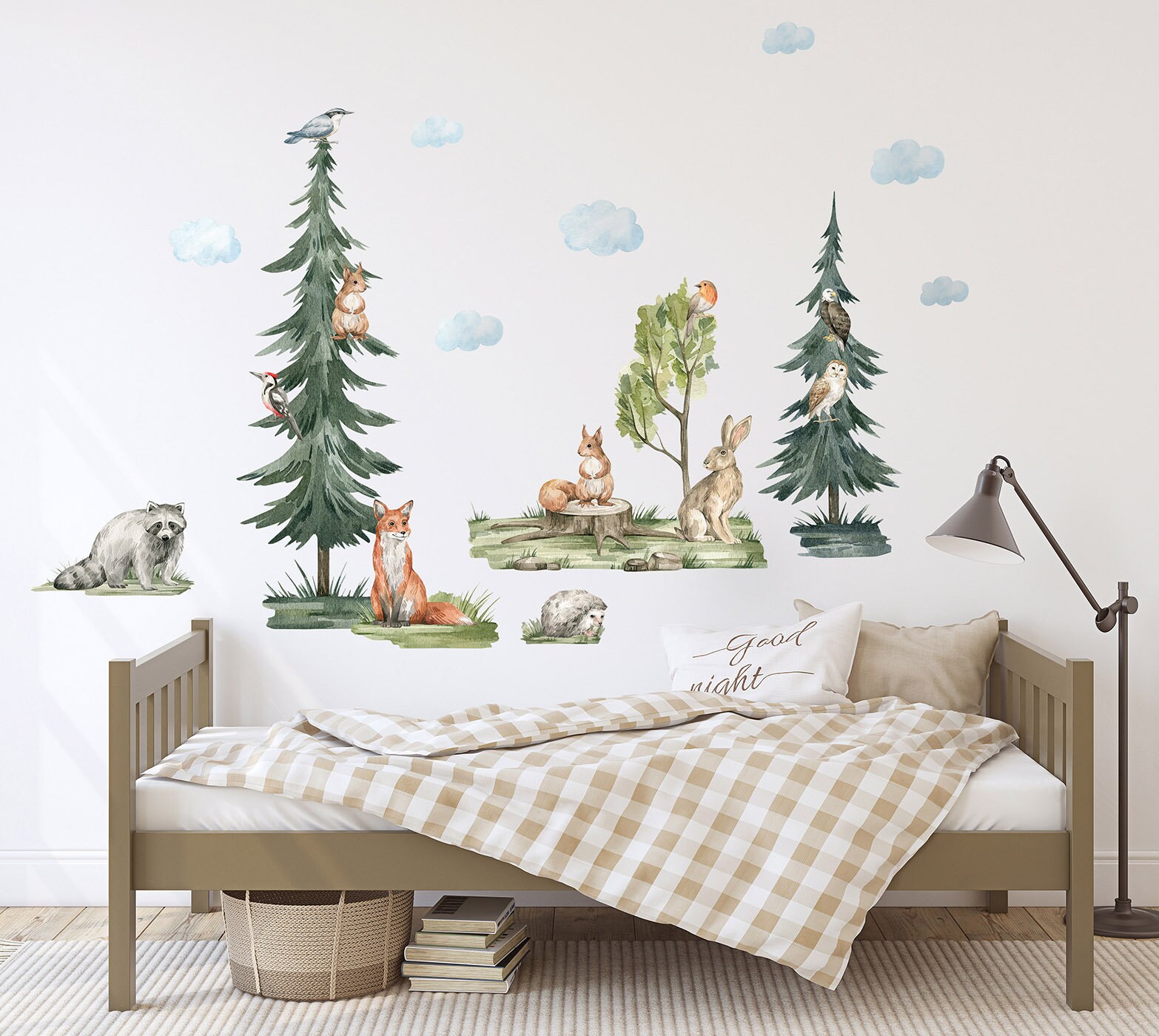 WOODLAND Animals Wall Decal, Forest Animals Wall Decal, Watercolor ...